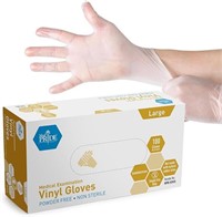 Medpride Medical Vinyl Examination Gloves (Large,