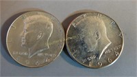 2-1964 Kennedy Half Dollars