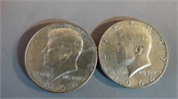 2-1964 Kennedy Half Dollars