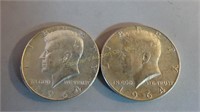 2-1964 Kennedy Half Dollars