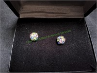 Multi Color Cluster Stud Earrings