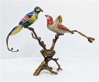 Pair Of Porcelain And Gold Guilt Birds