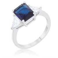 Radiant 4.50ct Blue & White Sapphire Ring