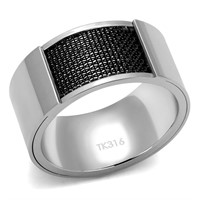 Attractive High Polished Mesh Pattern Ring