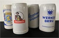 4 Large German Stoneware Beer Mugs
Lowenbrau
