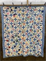 Vintage Patchwork Quilt Hand Quilted 81x69, Some