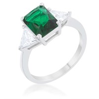 Radiant Cut 4.50ct Emerald & White Sapphire Ring