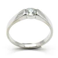 Silver Moissanite (Round 5 Mm)(0.65ct) Ring