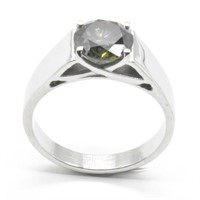 Silver Moissanite (Round 8.5 Mm)(2.35ct) Ring