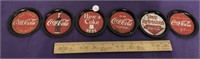 Awesome Set 6 Vintage Tin Coca-Cola Drink Coasters