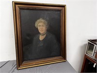 Antique Oil Painting Portrait of Older Lady Matron