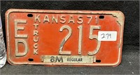 1971 KANSAS LICENSE PLATE