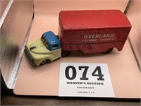 Early tin toy friction truck for Overland freight