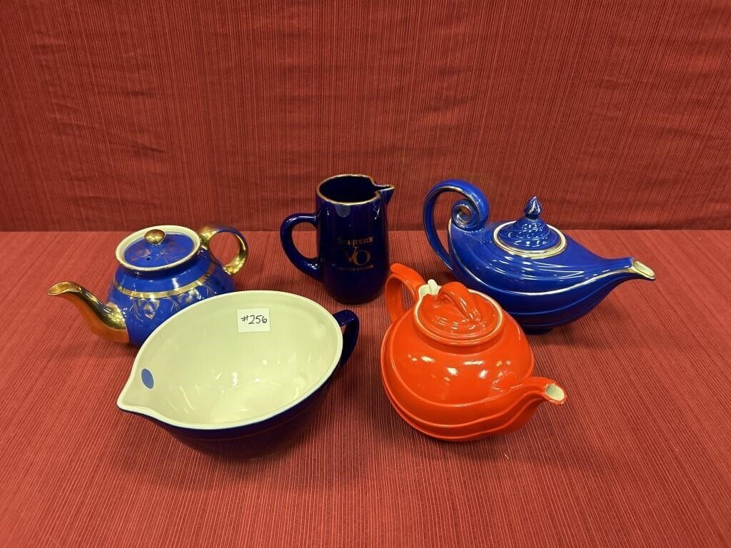 Hall China, 4 Pieces and Seagrams: Cobalt A