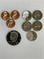 Proof US Coin Lot Pennies Nickels, Half 1 money