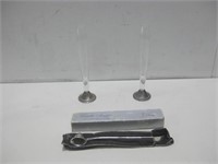 Candle Snuffer & Two Weighted Glasses See Info