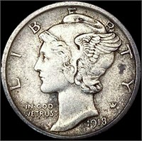 1918 Mercury Dime NEARLY UNCIRCULATED