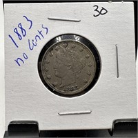 1883 NO CENTS LIBERTY V NICKEL BETTER