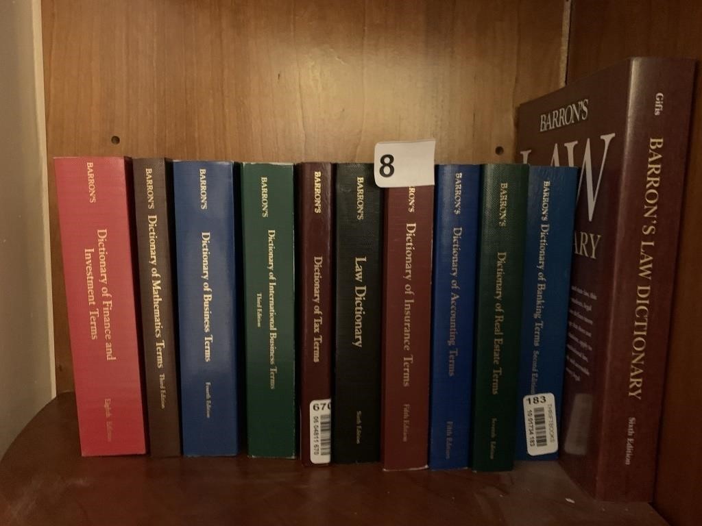 BARRON`S LEGAL REFERENCE BOOK COLLECTION