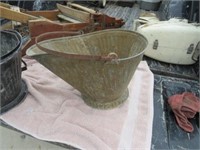 Vintage Coal / Wood Stove Ash Bucket Silver
