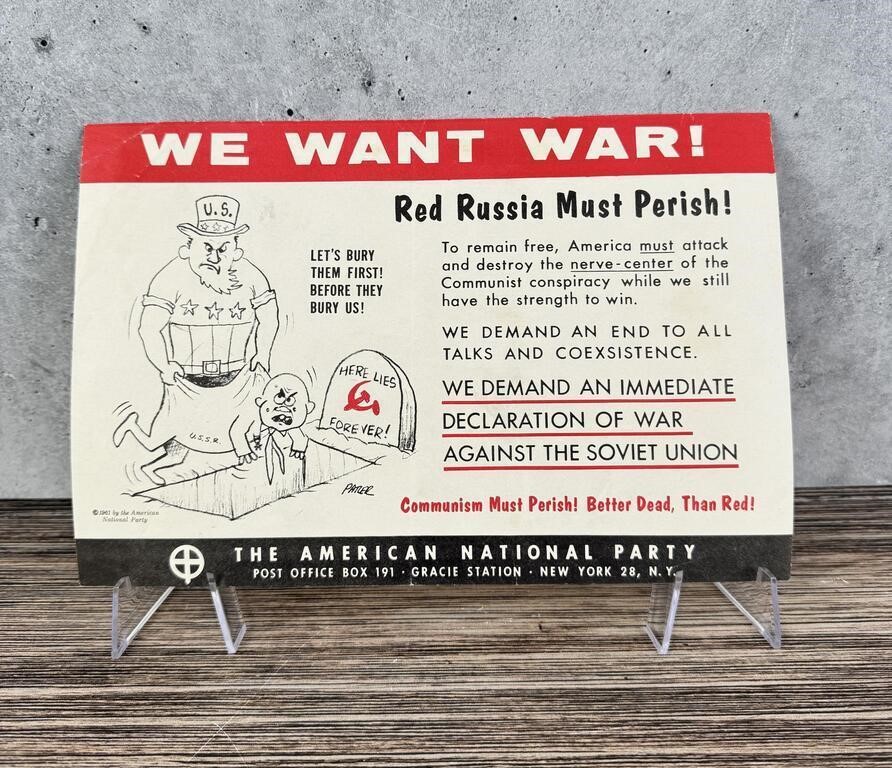 We Want War American National Party Broadside