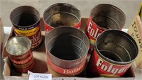 FLAT OF EMPTY COFFEE CANS