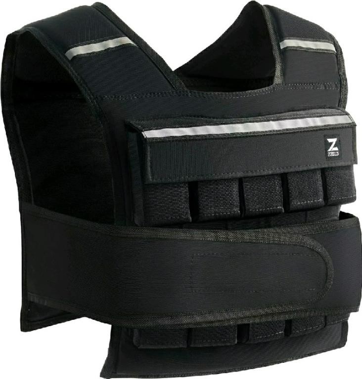 New ZELUS, 45lb Weighted Vest with Iron Weights Bl