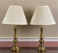 (2) Matching Brass Colored table lamps with