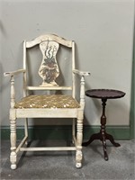 Painted Chair & Duncan Phyfe Stand