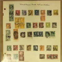 US Stamps Perfins 1910s-1920s Used on page, nice s