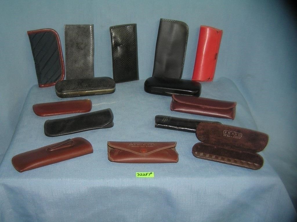 Group of modern and vintage eyeware cases