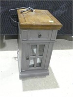 Grey Powder Side Table With Drawer - Used