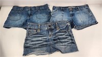 (2) Denim Shorts, (1) Skirt Sz 6 American Eagle,