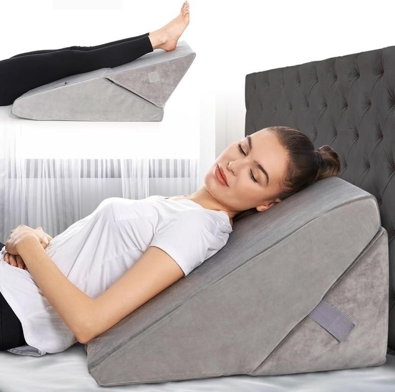 Bed Wedge Pillow - Adjustable 9 & 12 Inch Folding