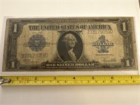 1923 blue seal, one dollar bill