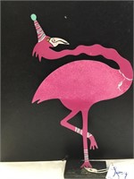 16" Signed Claudine Buell Pink Flamingo