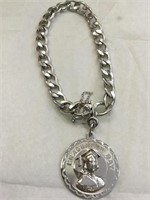 Sterling 7" Link Bracelet & 1" Charm