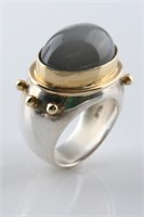 18k Yellow Gold and Dyed Quartz Ring