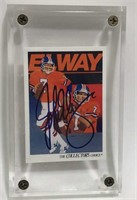 1991 John Elway Autographed Football Card