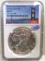 2016-S SILVER EAGLE NGC MS69