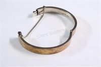 Sterling BIRKS Bangle w Safety Chain