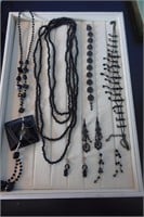 Black costume jewelry lot