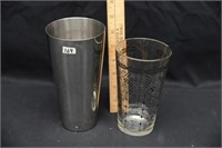 SHAKER AND VINTAGE MIXING GLASS