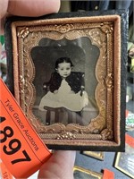 ANTIQUE FRAMED TIN TYPE PHOTOGRAPH