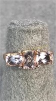 14kt Rose Gold Ring with Stones sz 8