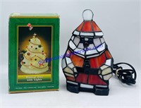 Stained Glass Light Up Santa & Musical Tree w/