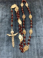 RELIGIOUS ROSARY W/ GLASS BEADS