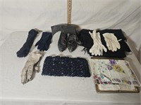 Antique Women's Boots, (5) Vintage Gloves, (2)