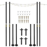 (N) VEVOR String Light Poles, 4 Pack 10.6 FT, Outd
