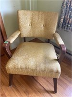 Vintage wood & upholstered sitting chair
